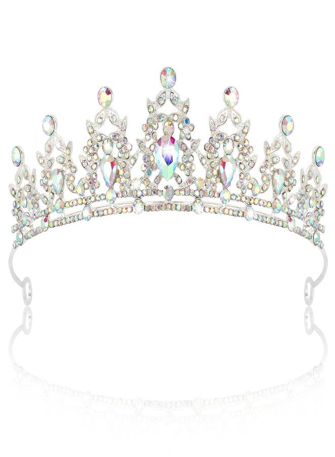 ANBALA Silver Crown Crystal Princess Crown, Tairas for Girls, Rhinestone Tiaras for Wedding Birthday Prom Cosplay Halloween - Image 1